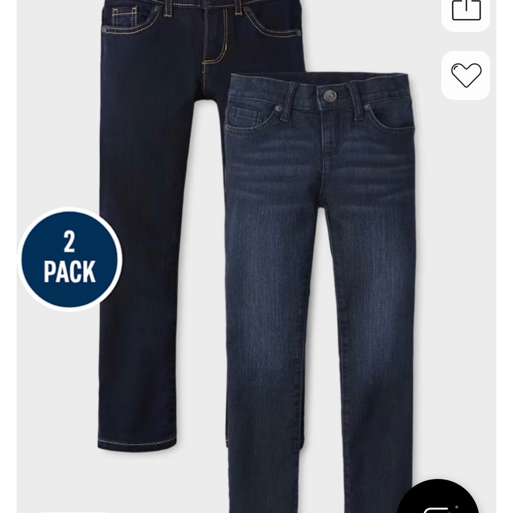 Children’s Place Girls 16 Plus Denim Skinny Jeans 2-Pack - Dark Blue